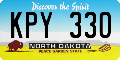 ND license plate KPY330