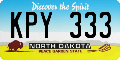ND license plate KPY333