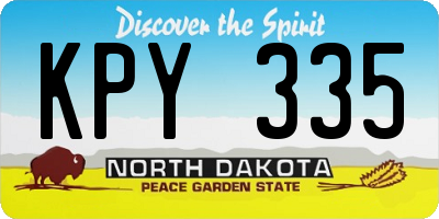 ND license plate KPY335