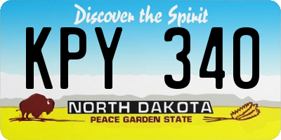 ND license plate KPY340