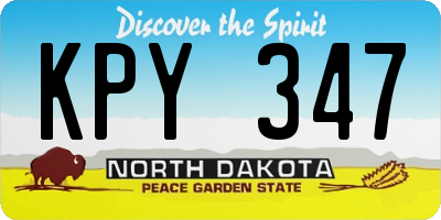 ND license plate KPY347