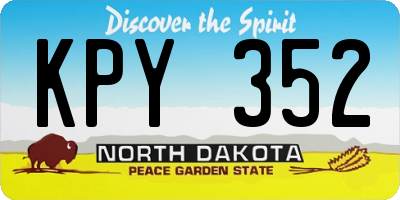 ND license plate KPY352