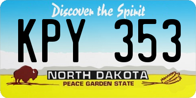 ND license plate KPY353