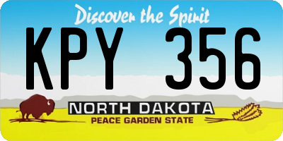 ND license plate KPY356