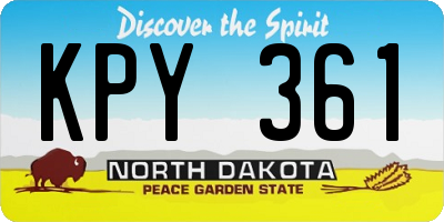 ND license plate KPY361