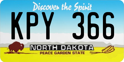 ND license plate KPY366