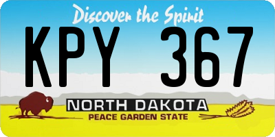 ND license plate KPY367