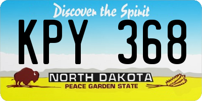ND license plate KPY368
