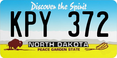 ND license plate KPY372