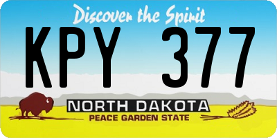 ND license plate KPY377