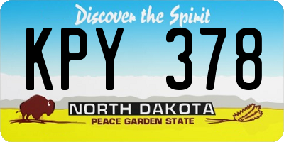 ND license plate KPY378