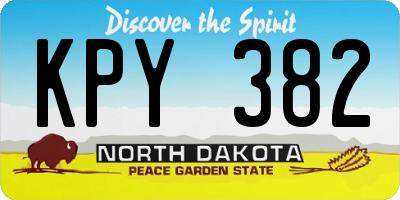 ND license plate KPY382