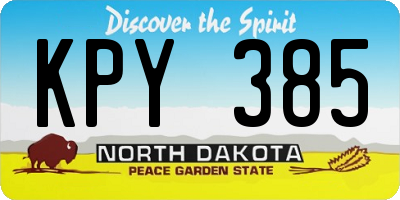 ND license plate KPY385