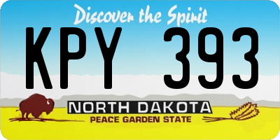 ND license plate KPY393