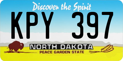 ND license plate KPY397