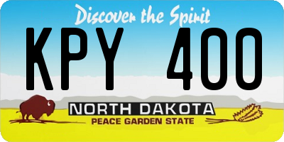 ND license plate KPY400