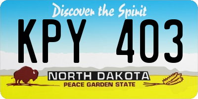 ND license plate KPY403