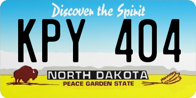 ND license plate KPY404