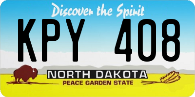 ND license plate KPY408