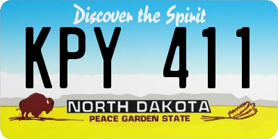 ND license plate KPY411