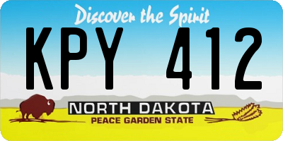 ND license plate KPY412