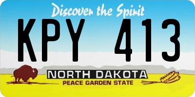 ND license plate KPY413