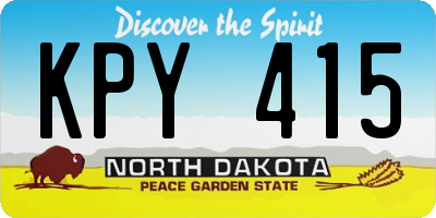 ND license plate KPY415