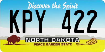 ND license plate KPY422