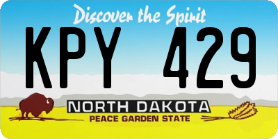ND license plate KPY429