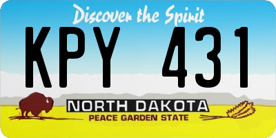 ND license plate KPY431