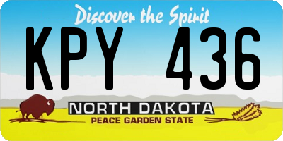 ND license plate KPY436