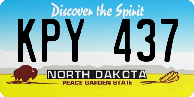 ND license plate KPY437