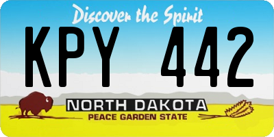 ND license plate KPY442