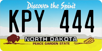 ND license plate KPY444