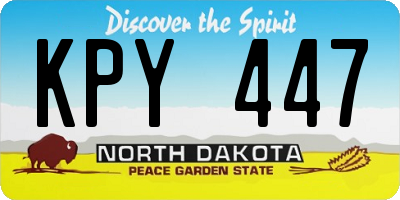 ND license plate KPY447