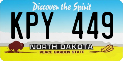 ND license plate KPY449