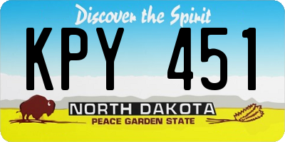 ND license plate KPY451