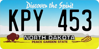ND license plate KPY453
