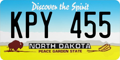 ND license plate KPY455