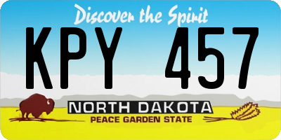 ND license plate KPY457