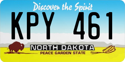 ND license plate KPY461