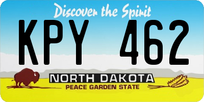 ND license plate KPY462