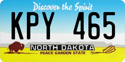 ND license plate KPY465
