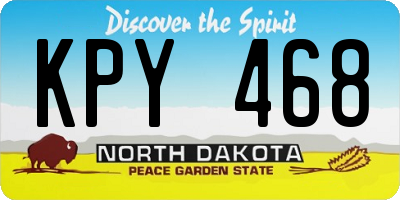 ND license plate KPY468