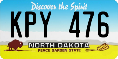ND license plate KPY476
