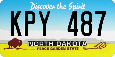 ND license plate KPY487