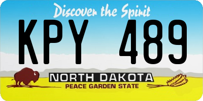 ND license plate KPY489