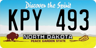 ND license plate KPY493