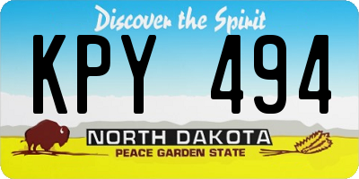 ND license plate KPY494