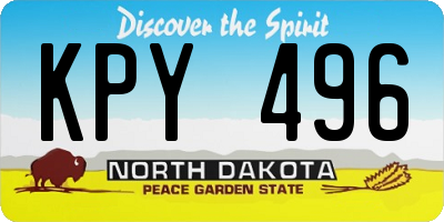 ND license plate KPY496
